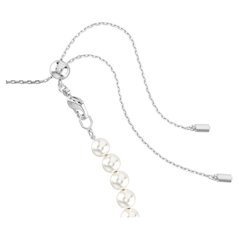 スワロフスキー Ariana Grande x Swarovski チョーカーミックスカット, クリスタル・パール, ハート, ホワイト, ロジウム・プレーティング 3枚目