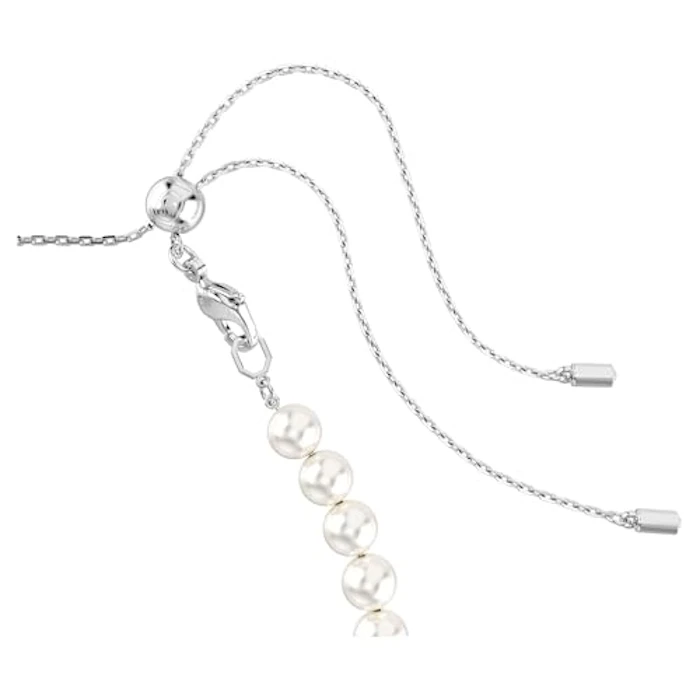 スワロフスキー Ariana Grande x Swarovski チョーカーミックスカット, クリスタル・パール, ハート, ホワイト, ロジウム・プレーティング 3枚目