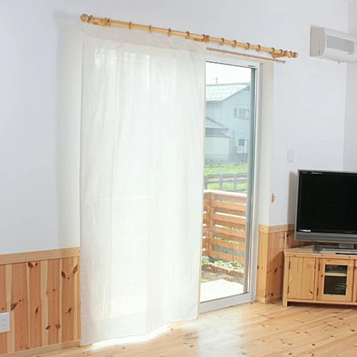 aiika aiika カーテン レース オーダー 綿 コットン 無地 ダブルガーゼ フラット キナリ 幅200cm 丈250cm 1枚入 受注生産品 3枚目