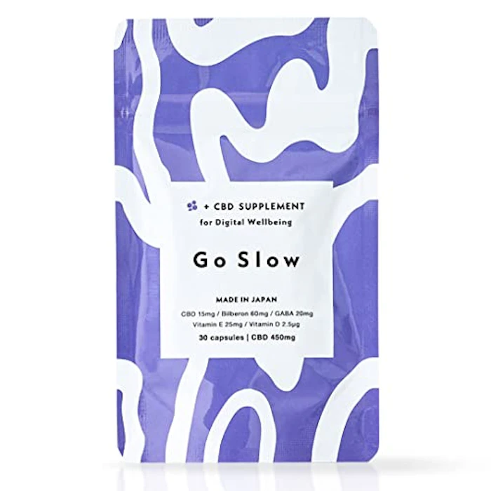 Go Slow Go Slow CBD サプリメント 450mg GABA 600g ビルベリー 1800mg ソフトカプセル 30粒 休息サポート 国内製造 1枚目