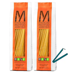 マンチーニ スパゲッティーニ (1.8mm) 1kg ×2個 セット + 便利な袋止めクリップ付 パスタ スパゲッティ 1枚目