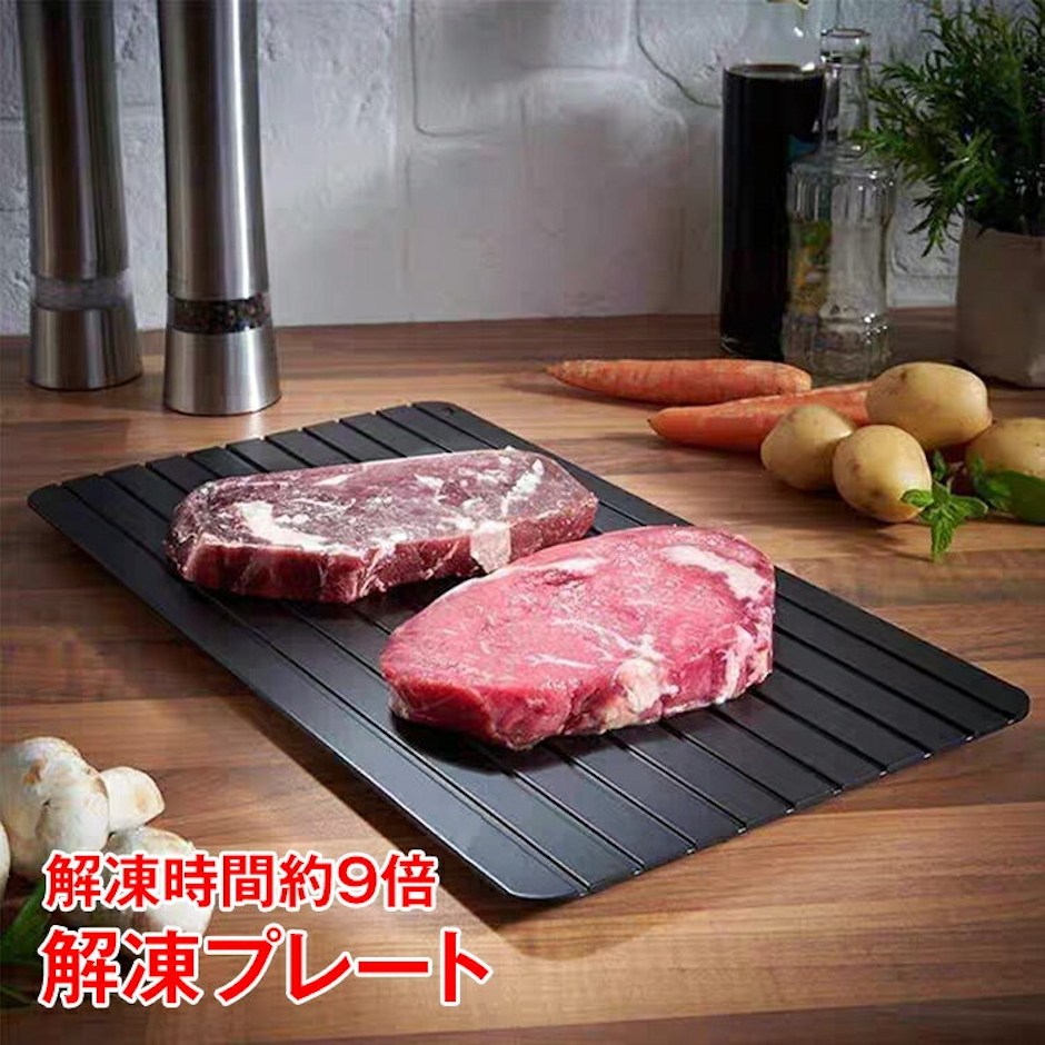 解凍プレート 急速解凍 解凍用プレート 業務用 自然解凍 解凍板 解凍皿 スピード 肉 魚 冷凍食品 時間短縮 時短便利グッズ 超薄型 キッチン 家庭用 まな板 刺身 母の日 お祝いギフト 省エネ 電気不要 カトラリー お手入れ簡単 タイパ sg165 1枚目