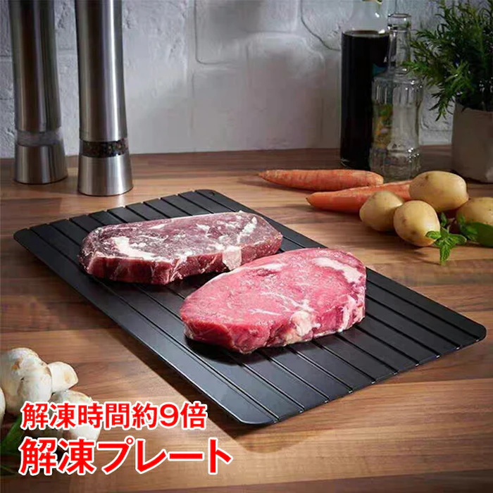 解凍プレート 急速解凍 解凍用プレート 業務用 自然解凍 解凍板 解凍皿 スピード 肉 魚 冷凍食品 時間短縮 時短便利グッズ 超薄型 キッチン 家庭用 まな板 刺身 母の日 お祝いギフト 省エネ 電気不要 カトラリー お手入れ簡単 タイパ sg165 1枚目