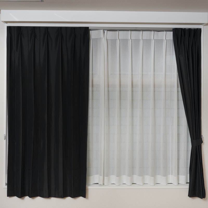 ニトリ カーテン&レースセット（ブラック）計6枚 ニトリ カーテン&レースセット（ブラック）計6枚 ニトリ レース カーテン
