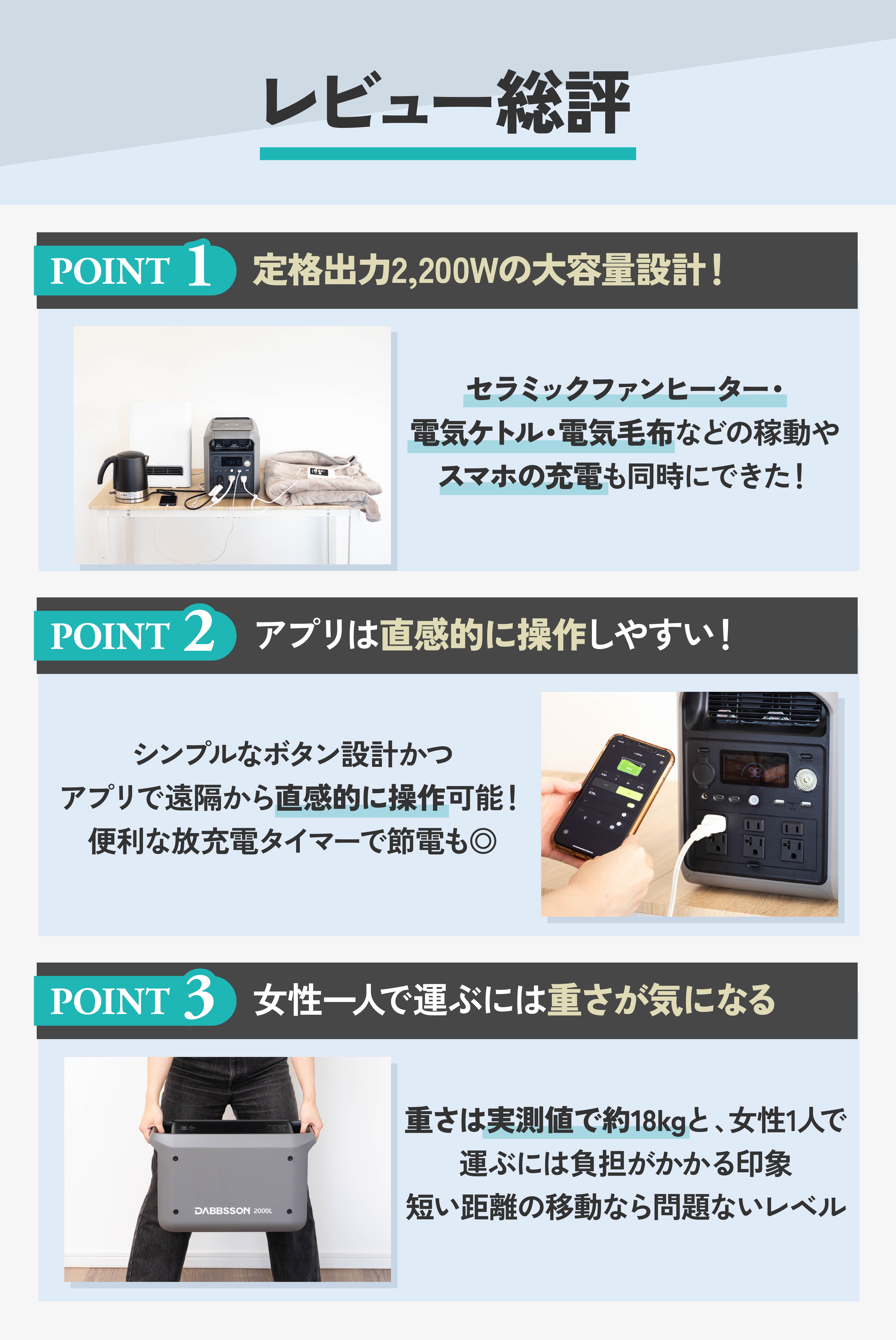 高コスパのDabbsson 2000L ポータブル電源は災害用にも十分？機能性は