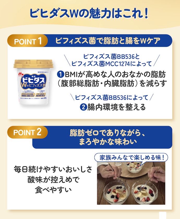 まずは結論!2つのビフィズス菌がアプローチ。毎日の食事に取り入れたいおいしさだった