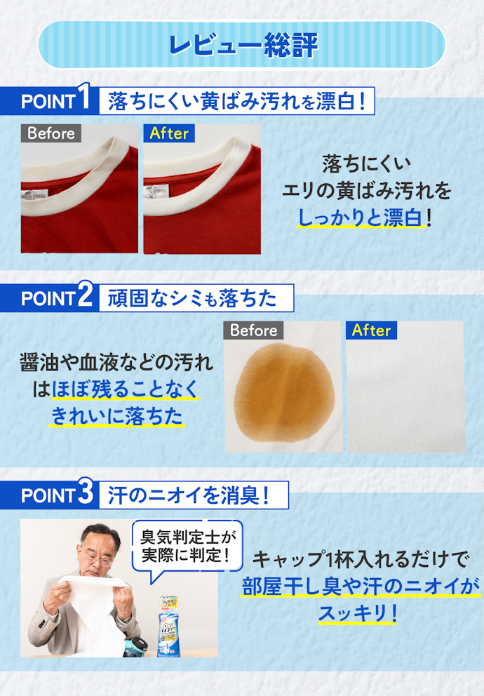 はじめに結論! オキシクリーンなら夏場の洗濯物の汗のニオイや部屋干し臭も解消できる