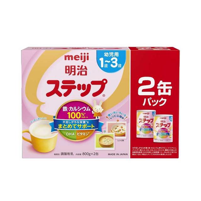 明治ステップ (800g)2缶パック×2セット→計4缶＋らくらくキューブ