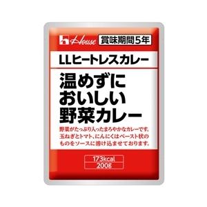 ハウス　 LLヒートレスカレー 温めずにおいしい野菜カレー ロングライフヒートレスカレー 温めずにおいしい野菜カレー 1袋200g