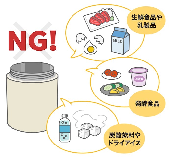 スタンレー クラシック真空フードジャーに入れてはいけないものは?