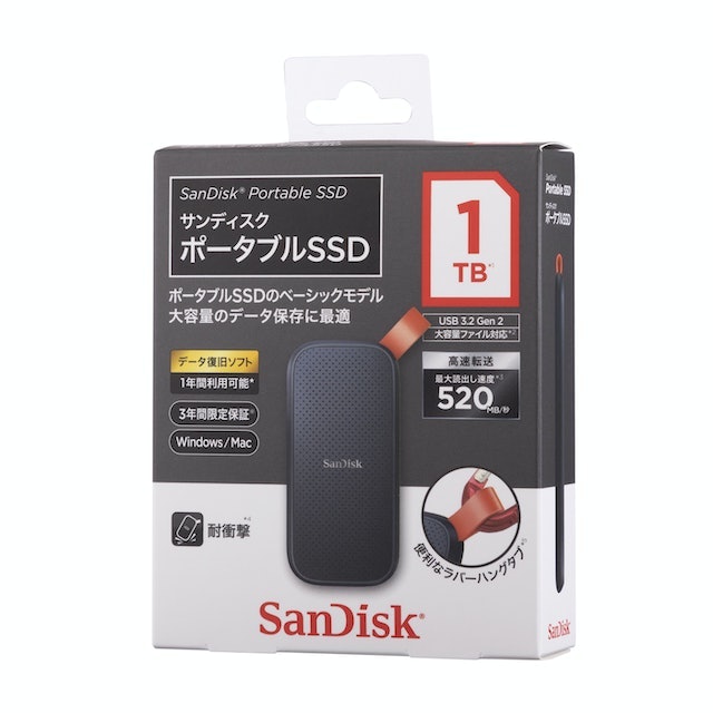 SANDISK ポータブルSSD SDSSDE30-1T00-J25をレビュー！口コミ・評判を 
