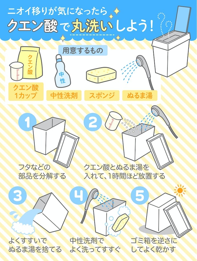 おむつ用ゴミ箱についたニオイをとるには?