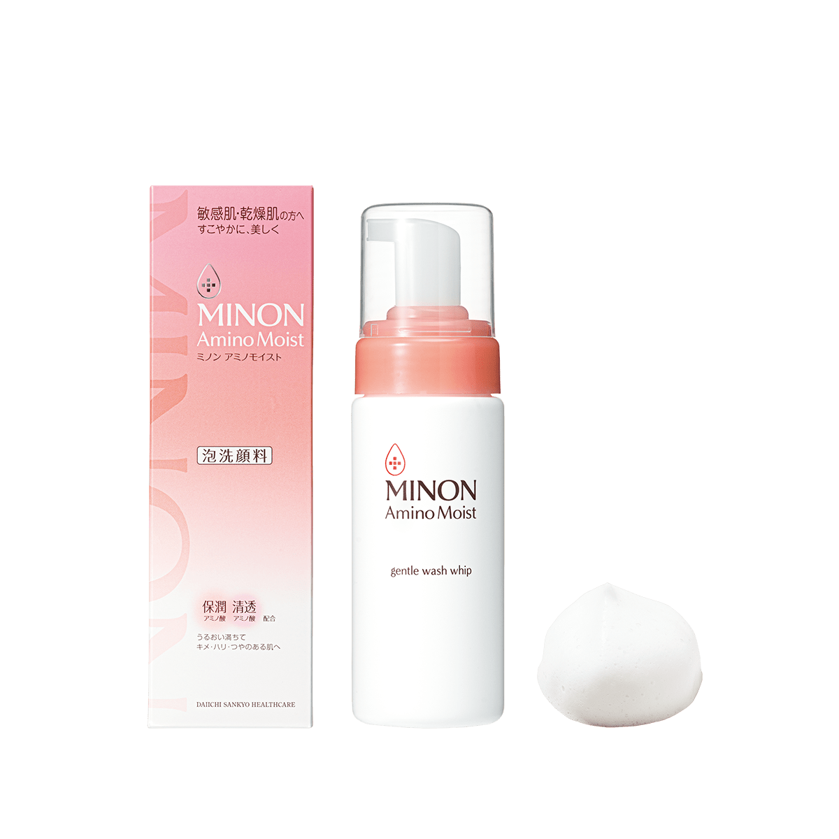 MINON アミノモイスト 泡洗顔料 150ml 6本 ミノン アミノモイスト ジェントルウォッシュ ホイップをレビュー