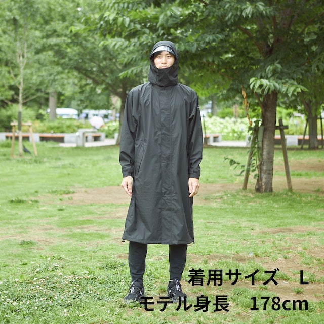 カジメイクAH-300 3レイヤーステンカラーコート レイン ブラック 男女兼用 アメトハレ アメトハレ 3レイヤーステンカラーコート 男女兼用