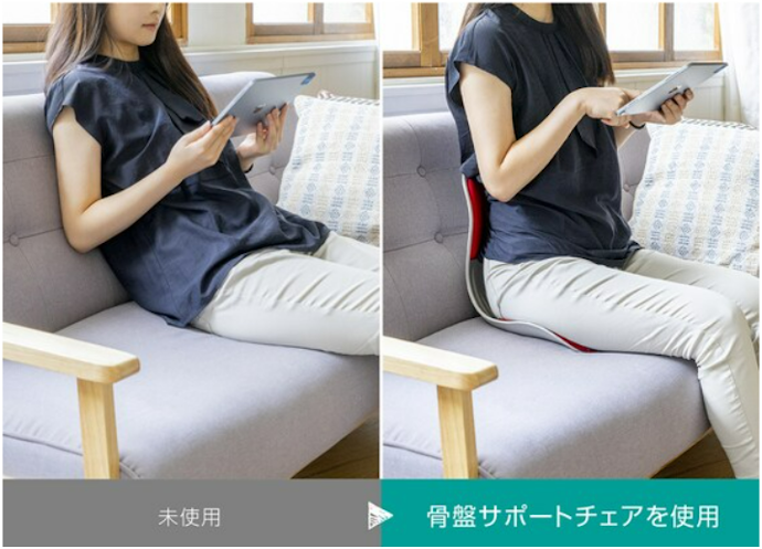 座面・背面には、弾力のある高密度スポンジを使用