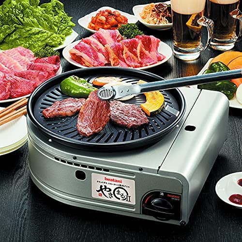 直火で香ばしく焼ける下火式。脂はプレート下の水皿に落ちる