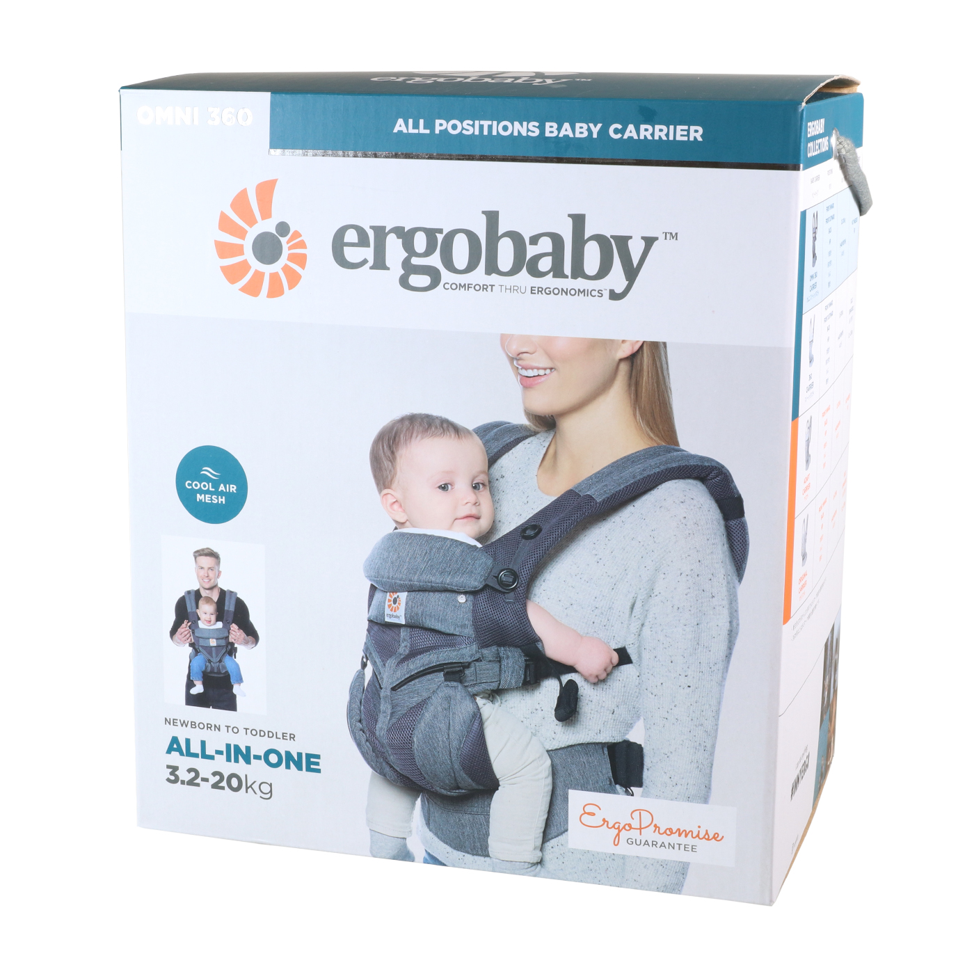 美品　オムニ360 エルゴ　抱っこひも　シャンブレー 美品エルゴベビー オムニ360 クールエア メッシュ シャンブレー 抱っこ紐