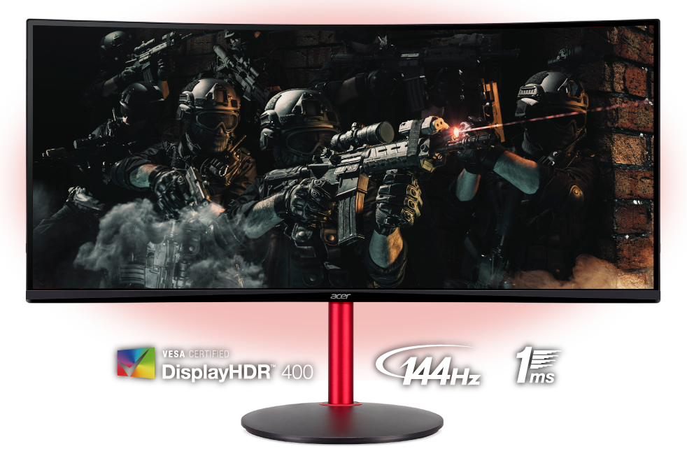 Acer ゲーミングモニター Nitro XZ342CUPbmiiphx 34インチ湾曲 VA 非光沢 UWQHD 1500R 144Hz(