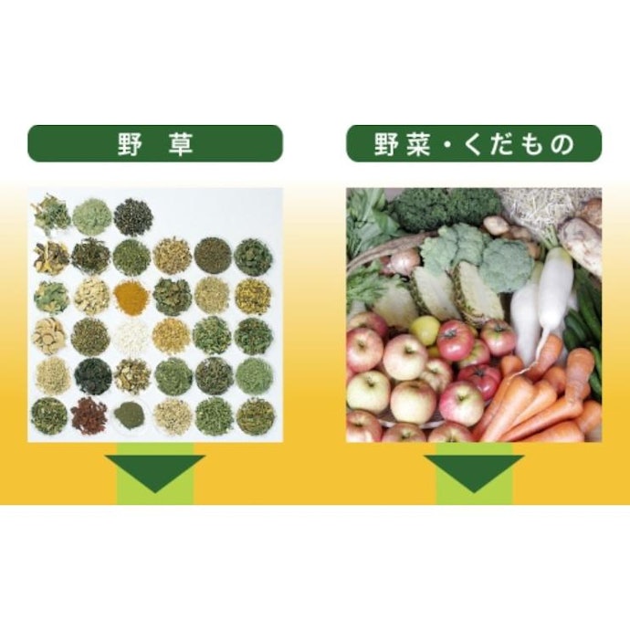 66種類の素材に、52種類の有用菌を加えて発酵・熟成