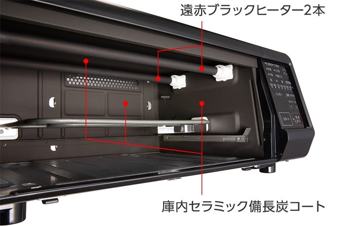 食材をセットしたら調理は自動でおまかせ。遠赤ヒーターでパリッとジューシーに