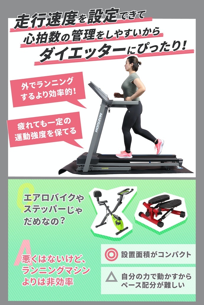 ランニングマシンは、効率よくダイエットをしたい人にうってつけ