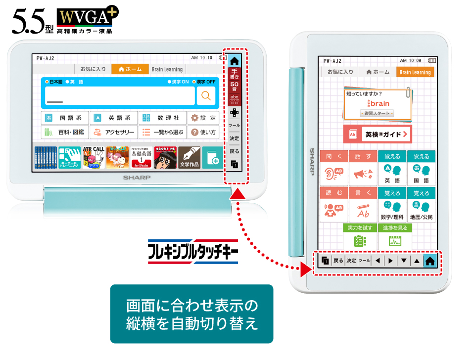 SHARP 電子辞書 Brain（中学生向け） バイオレット系 PW-J1-V