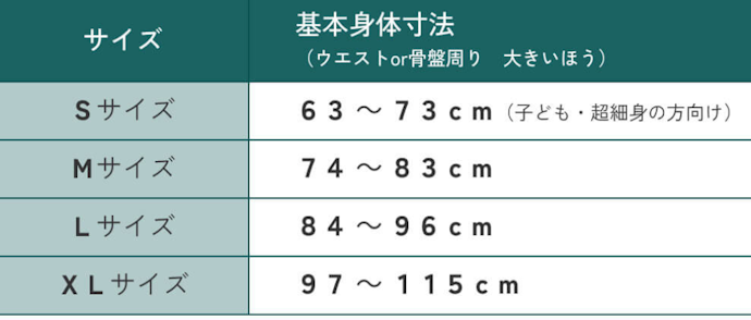 サイズは全4種類。オプションの延長バンドもあり