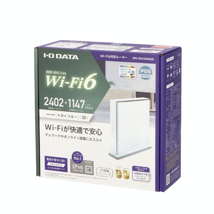 I・O DATA/無線LANルーター〈WN-DAX3600QR〉 ④PC/タブレット