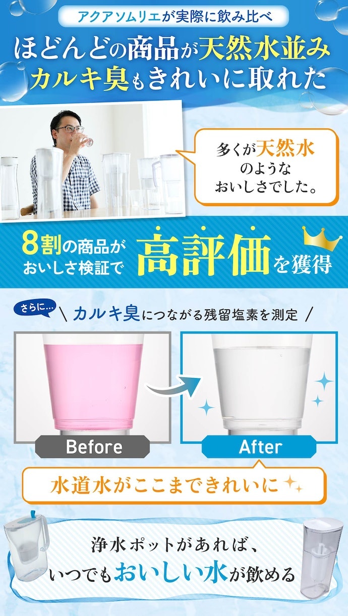 浄水ポットでろ過された水は本当においしい?