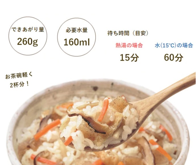 調理後はお茶碗に軽く2杯分が完成。食べ切りやすい容量