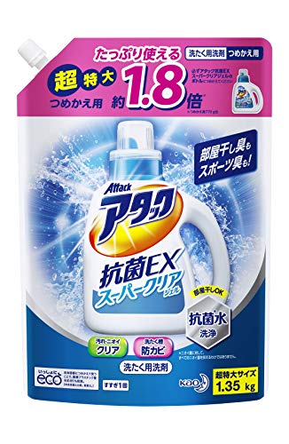 アタック 抗菌EX スーパークリア 10袋セット Amazon | アタック抗菌EXスーパークリアジェル つめかえ用 810g