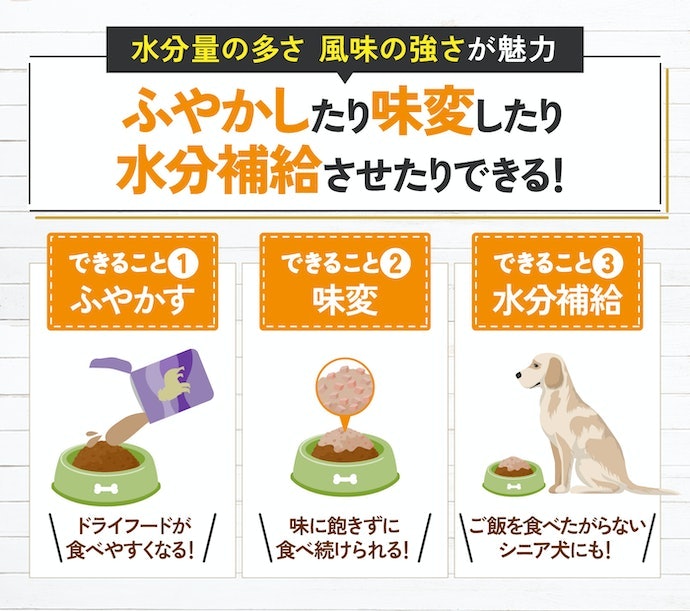 水分の多いウェットフードは、アレンジも豊富