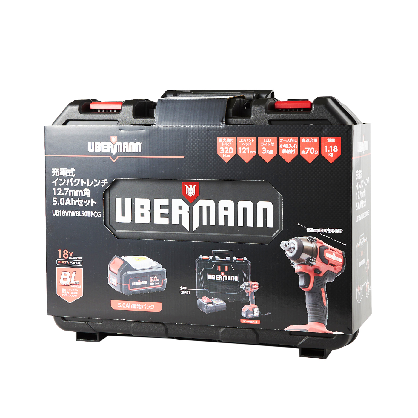 UBERMANN ウーバマン UB18VIDBLBFS 18V 充電式インパクトレンチ 12.7mm