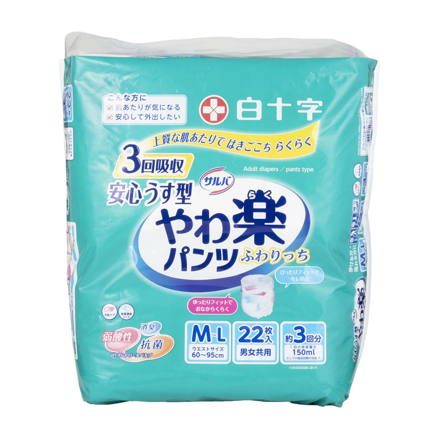 白十字 サルバ やわ楽パンツ 安心うす型を検証レビュー！大人用紙