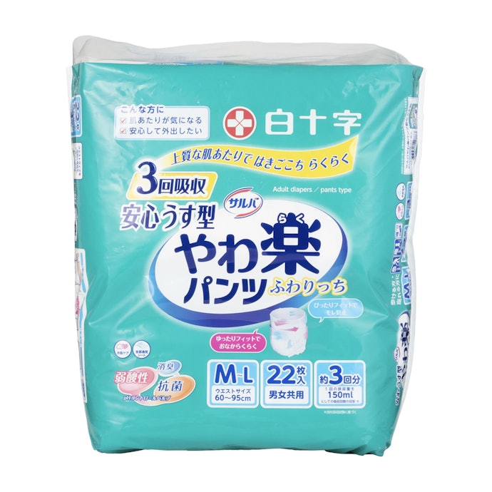 白十字 サルバ やわ楽パンツ 安心うす型は他の大人用紙おむつとどう違うの?