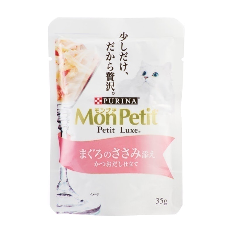 本日特価】 モンプチ まぐろのささみ添え プチリュクスパウチ ３０ｇ ナチュラル キャットフード