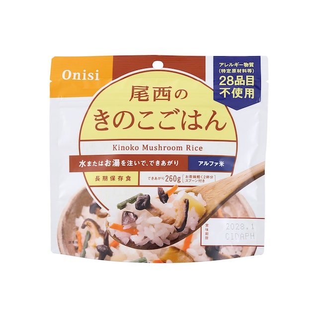 尾西食品 アルファ米 保存食 きのこごはん 100g×300個セット 日本災害食認証 非常食 企業備蓄 防災用品 アウトドア〔代引不可〕 尾西食品 アルファ米⁄保存食 赤飯 100g×300個セット 日本災害食