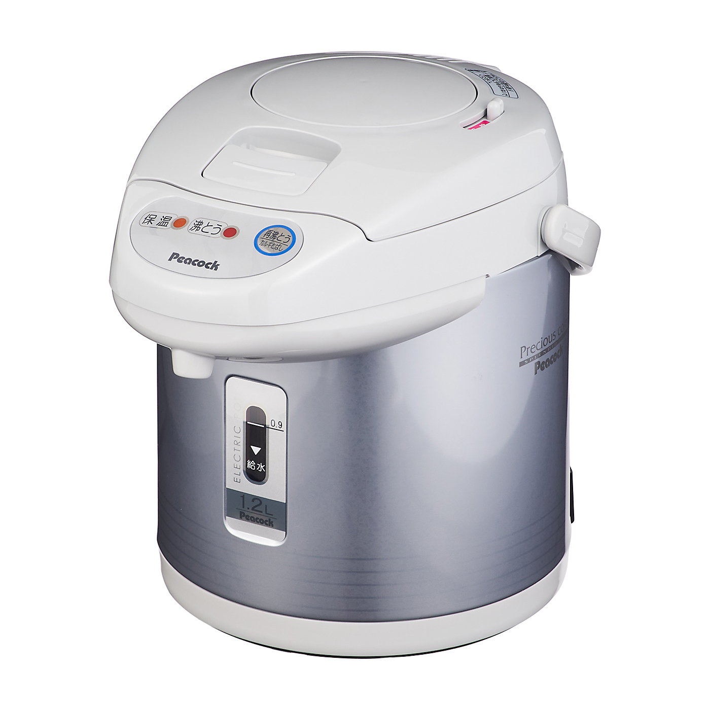 ピーコック 電気沸とうエアーポット(カルキとばし) 1.2L サテングレー