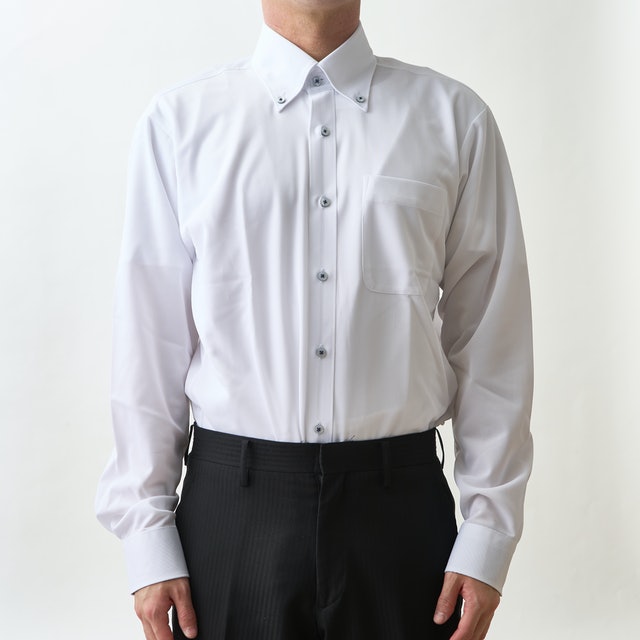 ノンアイロンクール ボタンダウンシャツ LES MUES レギュラーフィット