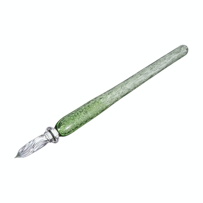 【手作りガラスペン】ガラス工房 まつぼっくり ツブツブ グリーン