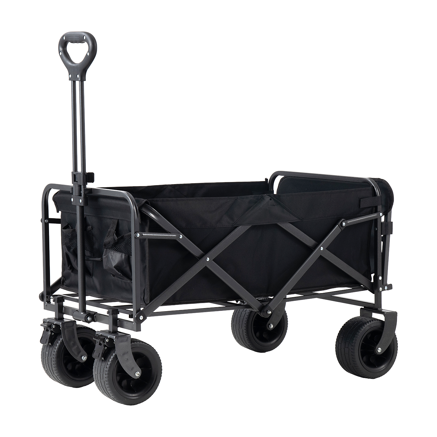 HZCYS アウトドアワゴン 230L耐荷重200KG（ブラック+グリンカバー） HZCYS アウトドアワゴン 230L耐荷重200KG（ブラック+グリンカバー）