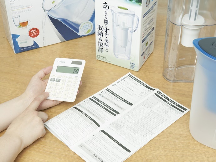 ろ過スピードは1Lあたり6分と遅め。2.4Lと大容量なのは魅力