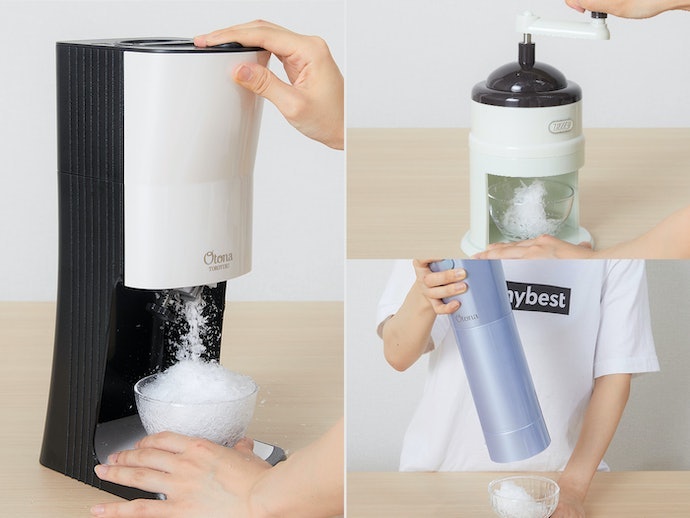 力要らずで簡単にかき氷が完成。電気式だから気軽にサッと作れる