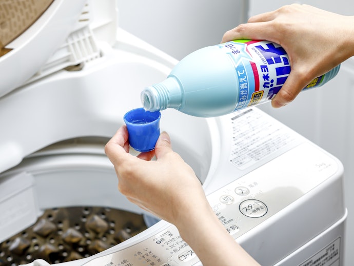 洗濯機洗いはある程度汚れが落ちたが、つけ置き洗いは頑固な汚れが残った