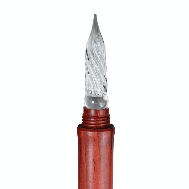 七十二号筆屋 手作り竹製 メディア ペン 万年筆 高級 EF 細字ガラスのペン