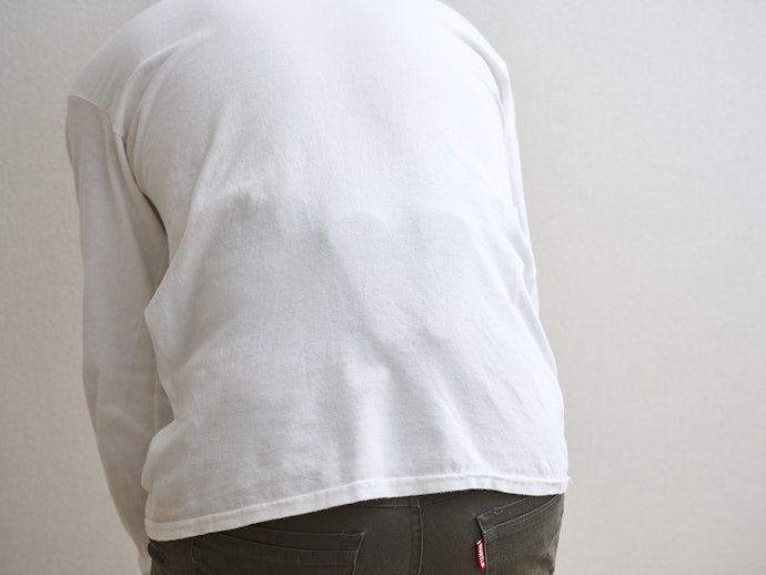 背中の凹凸が目立ちやすい。タイトな服の下に仕込むには不向き