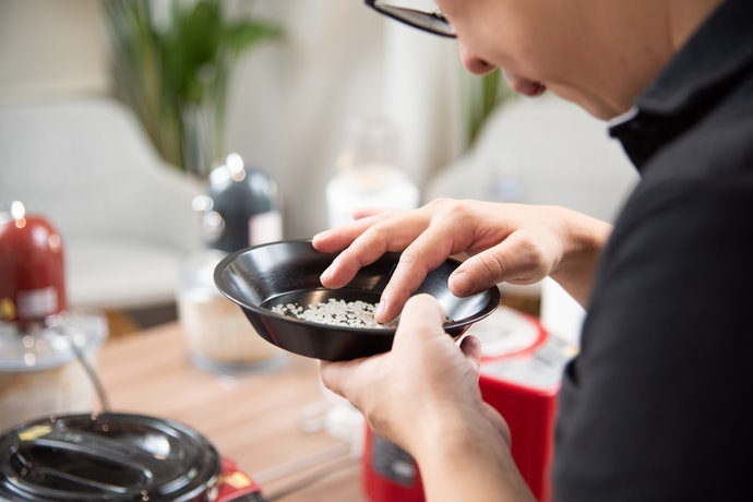最小量だと十分に精米できないが、最大量ならきれいに仕上がる