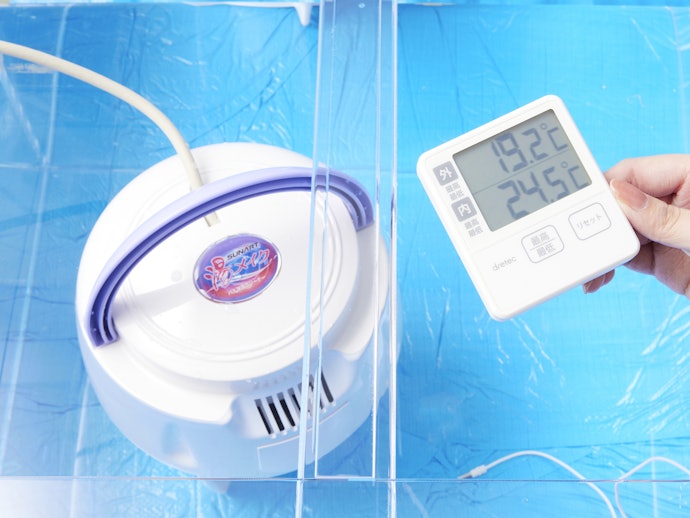 開始から4時間弱で40℃まで沸かせた。すばやく準備できる