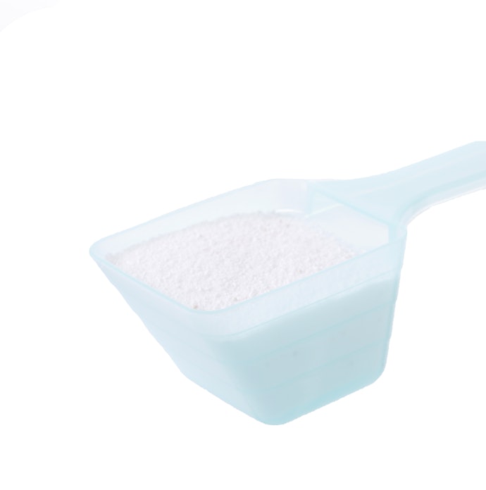 計量スプーンには目盛りのみ。粉末洗剤は計量動作が必須