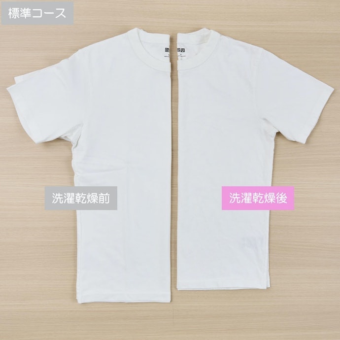 乾燥による縮みが激しい。お気に入りの服は別で干す必要あり